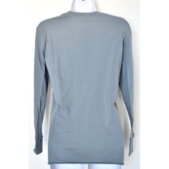 JAMES PERSE WOMEN NWT V-NECK DROP SHOULDER L/S COTTON ARSENIC TOP. SIZE 1 (S) - Picture 7 of 11